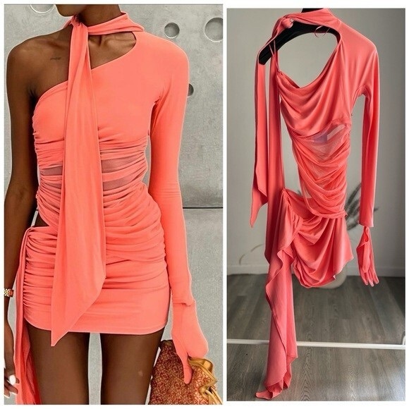 ✯ Mugler x H&M Knot Detail One Shoulder Dress ✯ - Picture 3 of 5